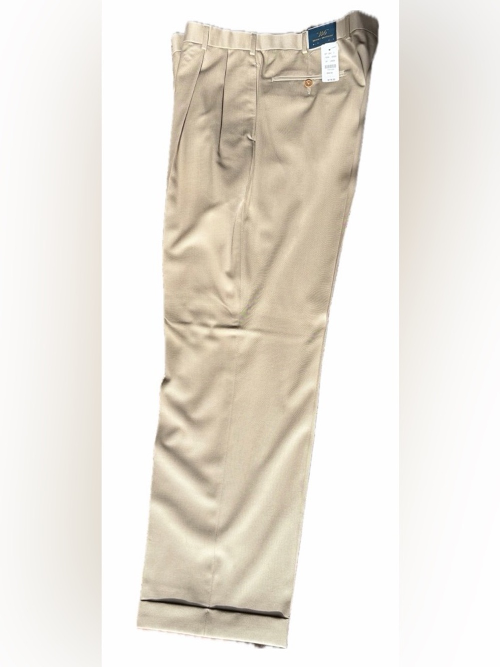 Brooks Brothers 346 Wool Dress Trousers Beige Waist 38